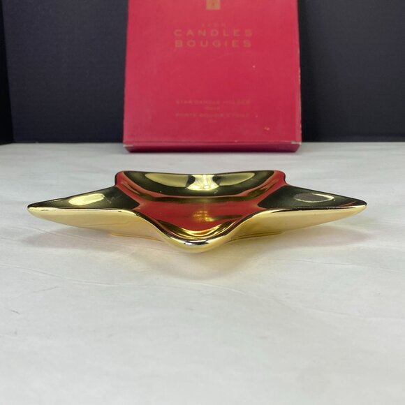 Vintage Avon Candle Bougies Gold Tone Star Plate - Picture 5 of 10